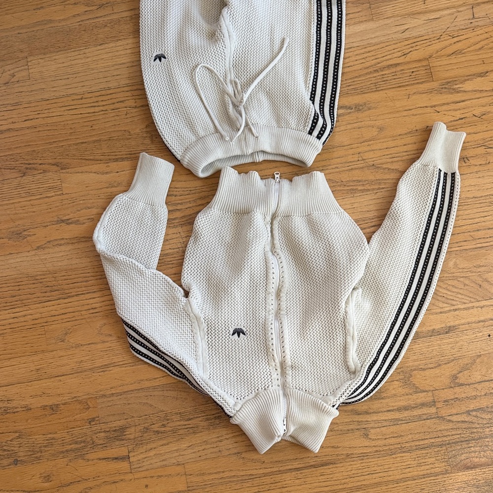 Adidas Off-White and Black Knit Ensemble